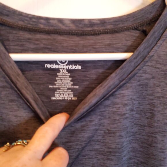 FOUR Men's 3XL Performance V-Neck Tee's - Gray/Black & Green/Black & Navy & Grey - Picture 3 of 13